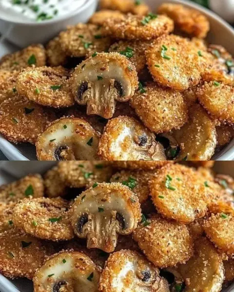 Crispy Garlic Mushroom Bites