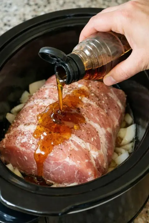 Slow Cooker Maple Dijon Pork Loin — 5 Ingredients, Zero Stress, All Cozy Comfort!