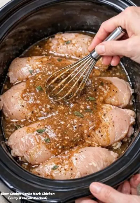 Slow Cooker Garlic Herb Chicken (Juicy & Flavor-Packed)