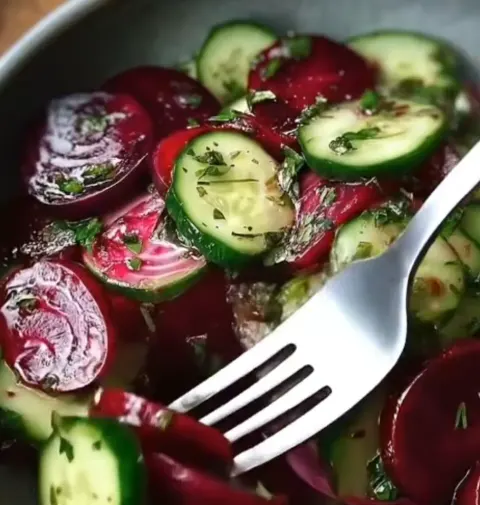 Cucumber and Beetroot Salad with Herb Dressing 🥒