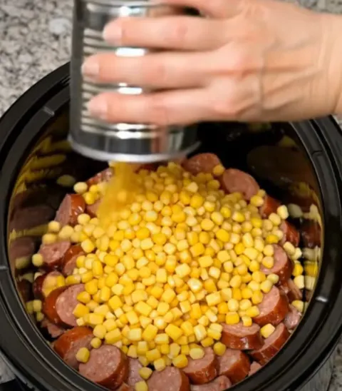 Dump Sweet Corn Over Smoked Sausage (Just 5 Ingredients!)