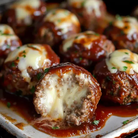 Smoked Cheese Stuffed Meatballs