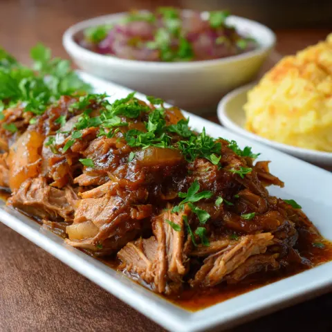 2-Ingredient Crockpot Apple Butter Pork: The Easiest Comfort Food Dinner