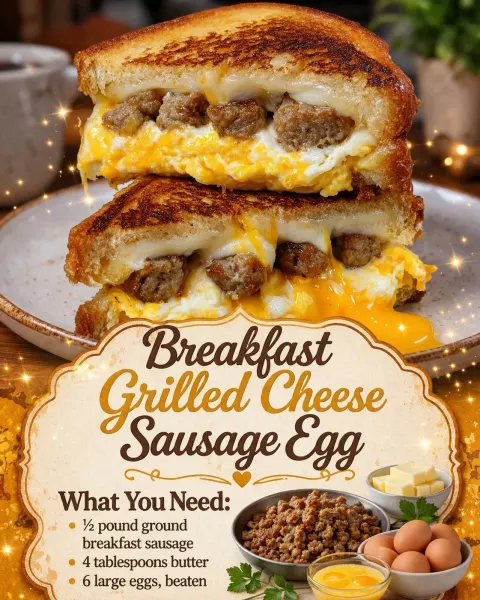 Breakfast Grilled Cheese Sausage Egg