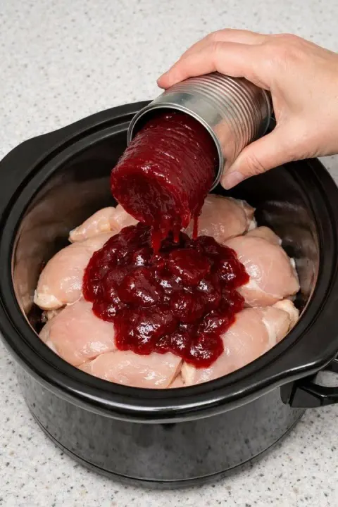 Slow Cooker 3-Ingredient Cranberry Chicken