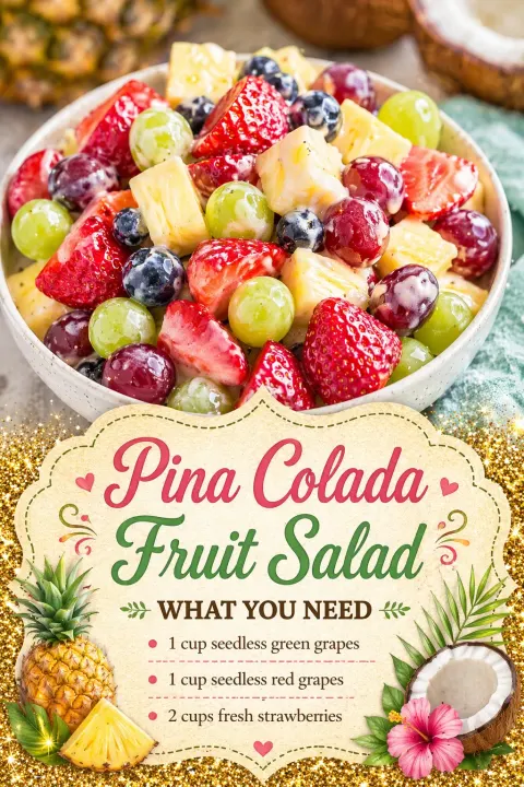Piña Colada Fruit Salad – Creamy, Tropical & Irresistibly Refreshing