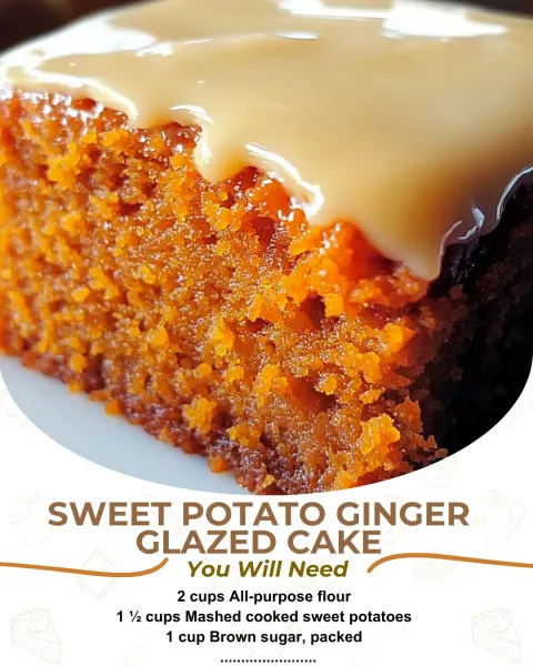 Sweet Potato Ginger Glazed Cake – Warm, Spiced & Irresistibly Cozy 🍠✨