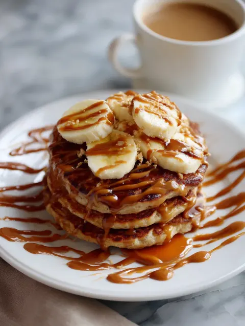 Flourless Banana Peanut Butter Pancakes 🥞🍌