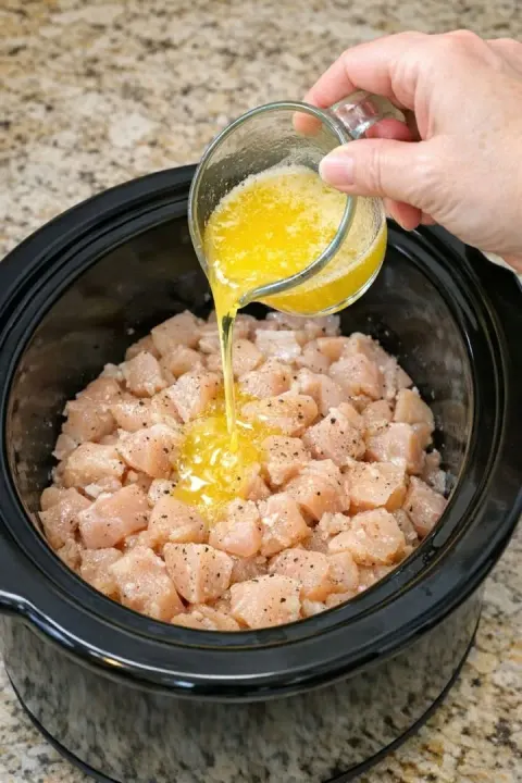 Pour Melted Butter Over Raw Diced Chicken for the Easiest Slow Cooker Comfort Meal
