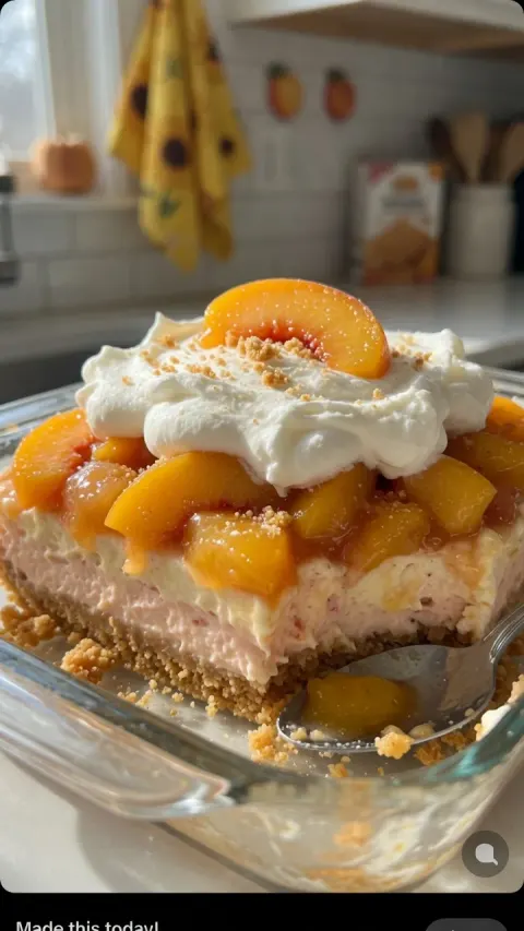 Peach Cobbler Cheesecake Lush