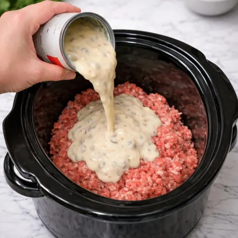 Creamy Slow Cooker Beef & Mushroom Noodle Casserole (Amish-Style Comfort Classic)