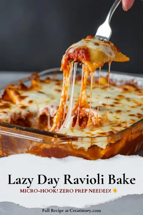 Easy 3-Ingredient Lazy Day Ravioli Bake Recipe 🍝🧀