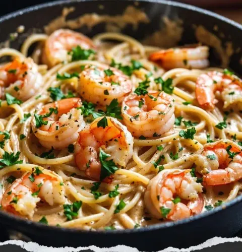Creamy Garlic Butter Shrimp Pasta 🍝