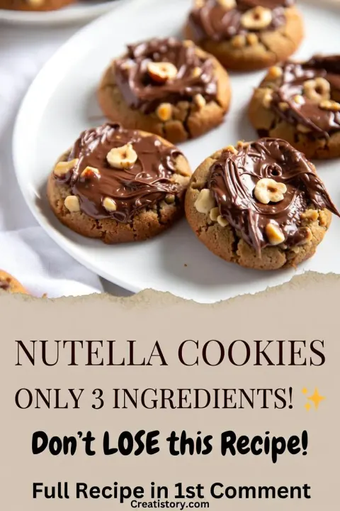 3-Ingredient Nutella Cookies 🍪🍫