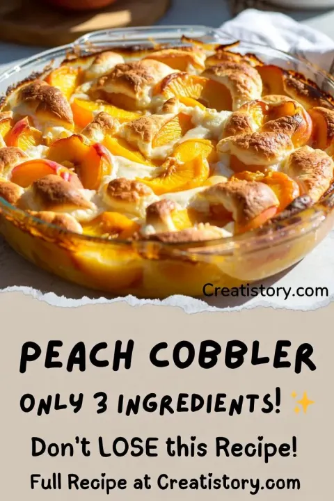 3-Ingredient Peach Cobbler 🍑✨