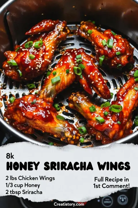 Air Fryer Honey Sriracha Wings 🍗🔥