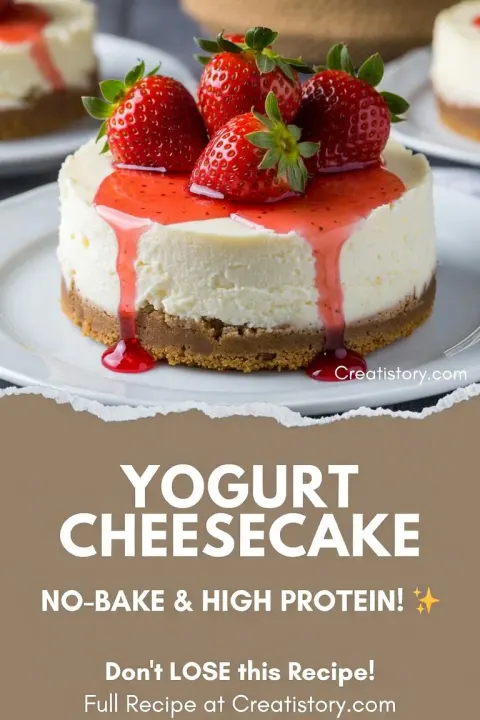 No-Bake Yogurt Cheesecake 🍓