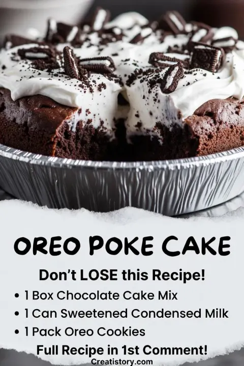 Chocolate Oreo Poke Cake