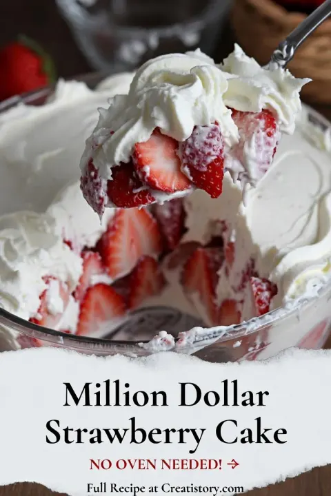 No-Bake Million Dollar Strawberry Cake 🍓🍰