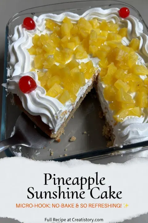 Easy No-Bake Pineapple Sunshine Cake Recipe 🍍☀️
