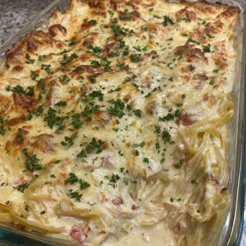 Chicken Spaghetti Lasagna Bake
