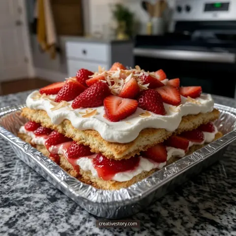 No-Sugar-Added Strawberry Shortcake Casserole