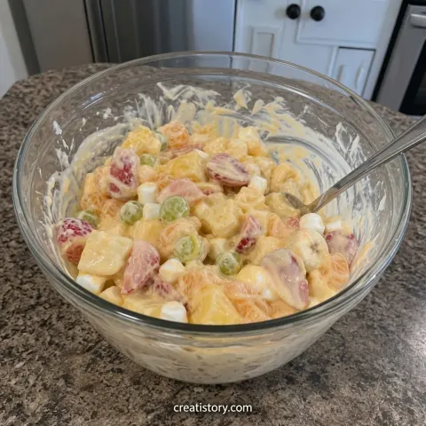 Orange Cream Fruit Salad 🍊🍍✨