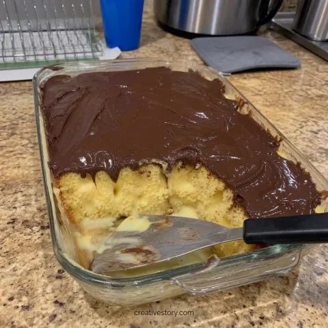 Boston Cream Poke Cake