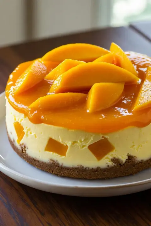 No-Bake Mango Cheesecake 🥭🍰
