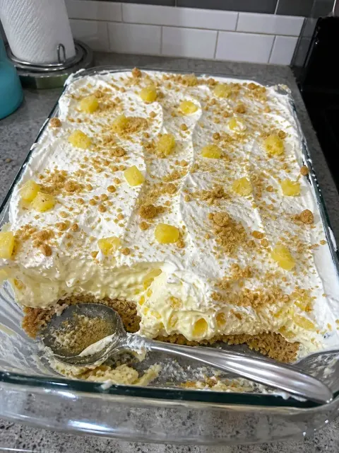 No Bake Pineapple Cream Dessert 🍍🍨
