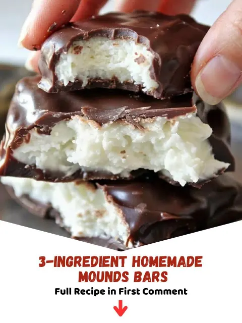3-Ingredient Homemade Mounds Bars 🥥🍫