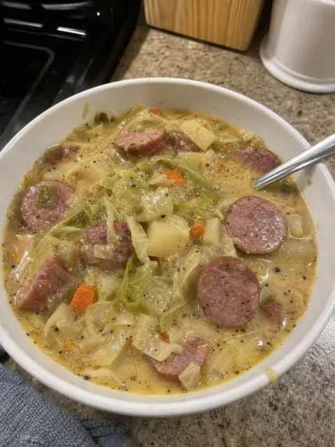 Cabbage Sausage and Potato Soup 🥬🥔🌭