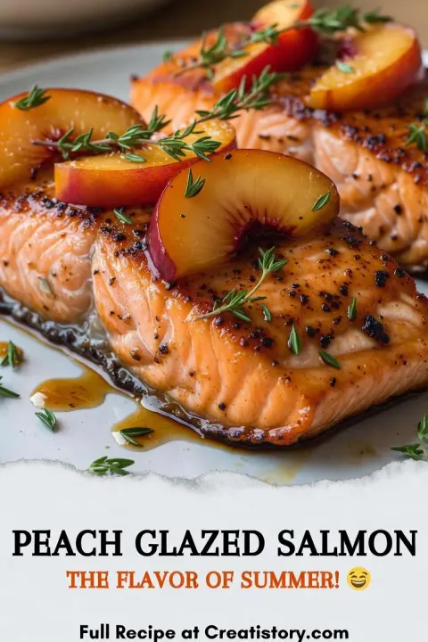 Peach Glazed Salmon 🍑🐟 (Summer Trend)