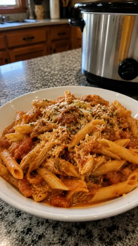 Slow Cooker Italian Chicken Pasta 🍝🍗