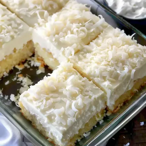 Fluffy Coconut Cream Cake Squares 🥥🍰