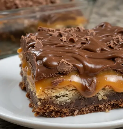 Caramel Chocolate Layer Bars 🍫🍯