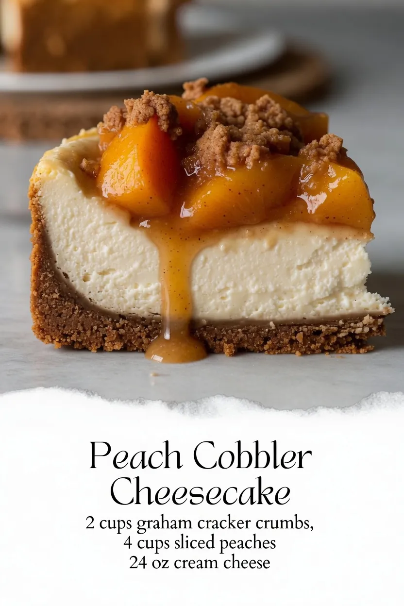 Peach Cobbler Cheesecake 🍑🍰 | The Ultimate Summer Dessert