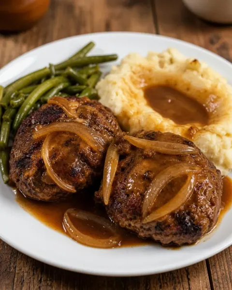 Hamburger Steak with Onions and Gravy 🥩🧅