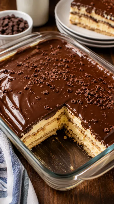 No-Bake Chocolate Éclair Cake (Just 3 Ingredients!)