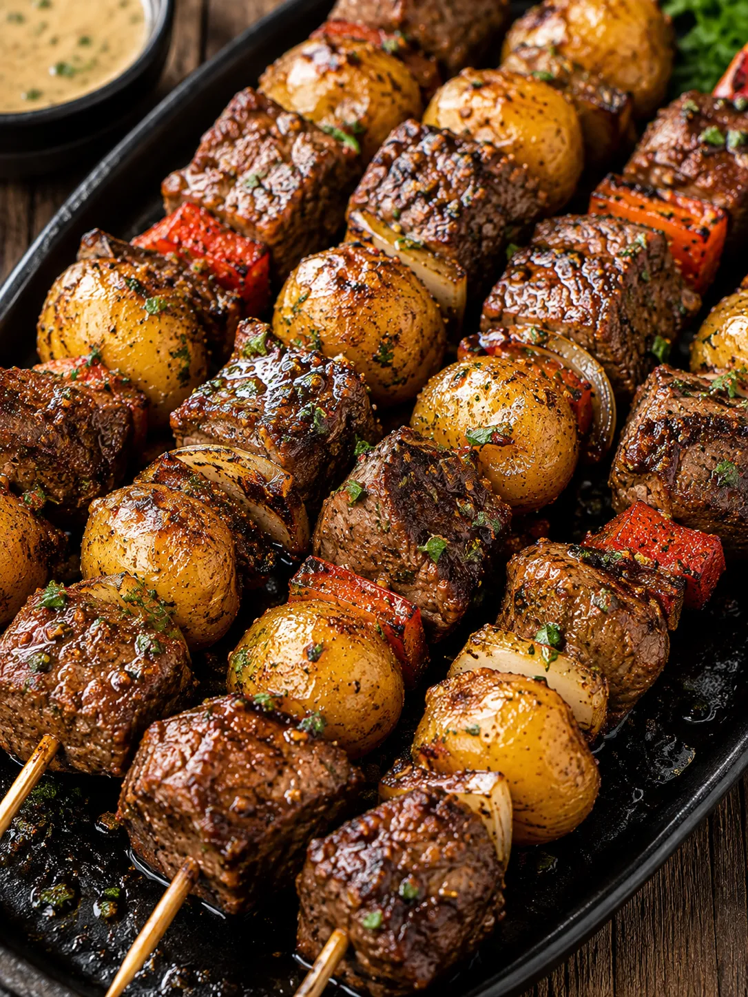 Cajun Butter Potato Beef Kebabs 🥩🥔🔥