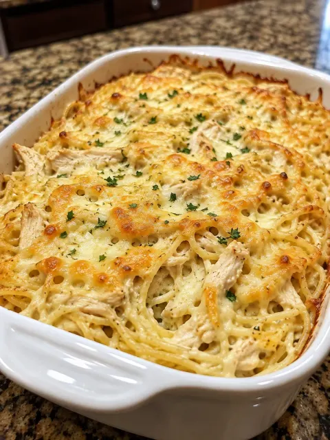 Oven-Baked 4-Ingredient Chicken Tetrazzini 🍗🍝🧀
