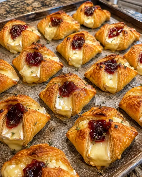 Oven Baked 3-Ingredient Crescent Brie Bites 🥐🧀🍯
