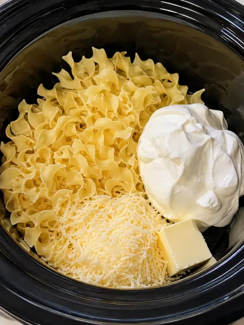 Slow Cooker Amish Sour Cream Noodles 🍜🥣