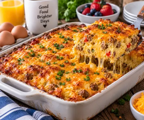 Overnight Sausage and Egg Breakfast Casserole